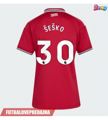 Lacne Ženy Futbalové dres Manchester United Benjamin Sesko #30 2026-27 Krátky Rukáv - Domáci